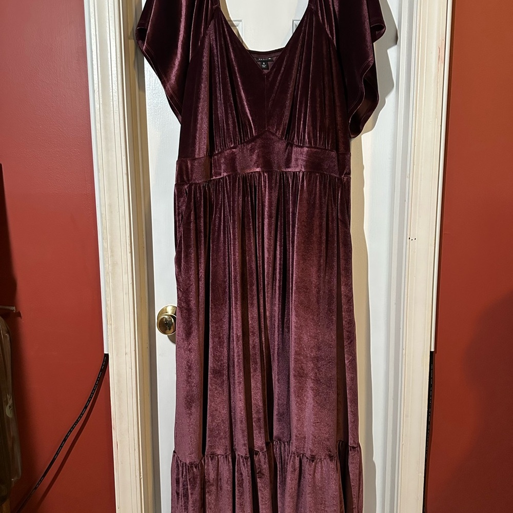 Torrid Burgundy Velvet Maxi Dress
